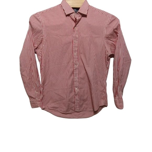 Polo by Ralph Lauren Men's Red Stripe Shirt Size 16.5-L , Button-Down, Long Slee - Picture 5 of 6